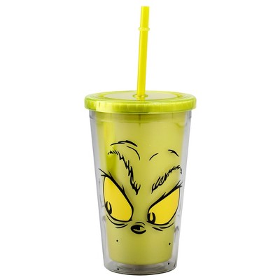 Grinch Big Face 16 oz. Acrylic Cup with Straw