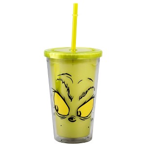 Grinch Big Face 16 oz. Acrylic Cup with Straw - 1 of 4