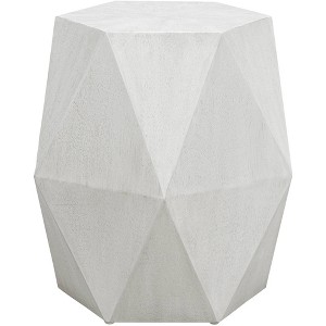 Uttermost Volker 18" Wide White Ceruse Geometric Wood Accent Table - 1 of 1