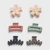 Hair Essentials Women's Hair Clip Set - Flower, Rectangle, and Modern Claw Clips in Neutral Colors, (6-Piece or 18-Piece Packs) - 2 of 4