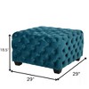 CAVINAS Modern Glam Velvet Ottoman Bench with Button-Tufted Diamond Stitch, Upholstered Ottoman Foot Rest, Work as End Table and Ottoman - 4 of 4