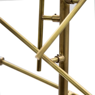Antique Brass 28" Adjustable Globe Shade LED Table Lamp