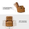 Favonius Wooden Upholstery Genuine Leather Swivel Rocker Recliner with Nailhead Trim for Bedroom and Living Room| ART OF LIVING DESIGNS - 4 of 4