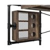 Royal Hampton Writing Desk with Industrial Style and 3 Tier Sleek Side Shelves, Oak Brown - 2 of 4