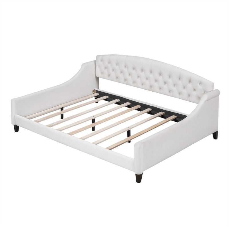 Full Size Luxury Upholstered Daybed, Button Tufted Platform Bed-ModernLuxe, 5 of 10