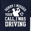 Men's - Instant Message - Sorry Missed Call Driving Golf Short Sleeve Graphic T-Shirt - 2 of 4