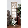 Farmhouse Wood Window Pane Inspired Wall Mirror Brown - Olivia & May: Rustic Rectangular Decor, No Assembly Required - 2 of 4