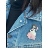 Wrapables Acrylic Fashion Brooch Pin for Sweaters, Coats, Scarves, and Bags, Pink Lipstick Lady - 4 of 4