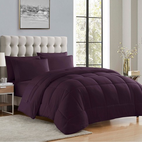 5%off Brushed Cotton 4-in-1 Bedding Set Violet Twin Size Duvet