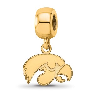 Black Bow Jewelry 14k Yellow Gold Plated Sterling Silver Iowa Hawkeyes NCAA Bead Charm - 1 of 4