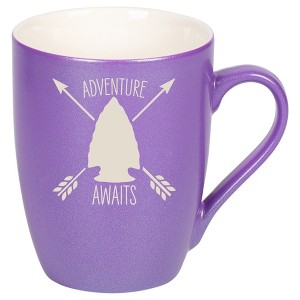100 North Arrow Head 10 Ounce Passion Purple Metallic Finish, Comfortably Fits Your Hands, New Bone China Coffee Tea Cup Mug, Adventure Awaits - 1 of 1