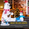 Angel Sar 6ft Inflatable Polar Bear & Penguin Fishing Scene, LED Light-Up Blow-Up Yard Decoration, Outdoor Christmas Decor with Santa Hats - 4 of 4