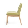 Wooden Dining Chairs Set of 2, Upholstered Kitchen Dining Room Chair, Modern Fabric Farmhouse Dinner Chair for Restaurant & Cafe, Green - 3 of 4