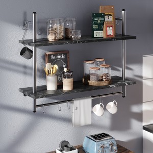 2-Tier Wall-Mounted Bookshelf Plant Stand Shelf Baker's Racks - 1 of 4
