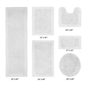 Edge Bath Rug 100% Premium Cotton Ultra-Soft Water Absorbent Tufted Solid Reversible 6 Piece Bathroom Rug Set for Machine Washable Bathmat - 1 of 4