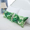 PiccoCasa Leaves Decorative Throw Pillow Cover 2 Pcs Green 12"x20" - 4 of 4