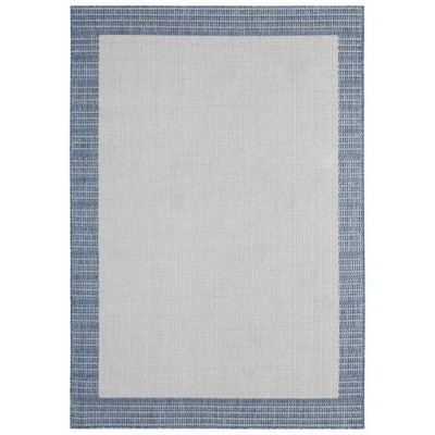 7'9" x 10'2" New York Patio Country Landry Indoor/Outdoor Rug Gray/Blue - Nicole Miller: UV & Weather-Resistant