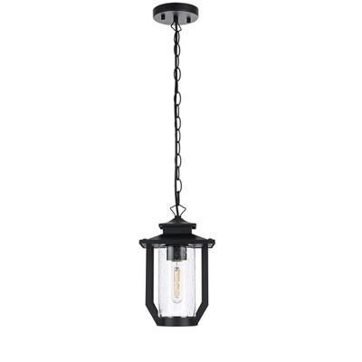 Elegant Lighting Sepviva 7 inch Outdoor Pendant in Black