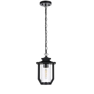Elegant Lighting Sepviva 7 inch Outdoor Pendant in Black - 1 of 4