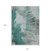Dark Green Aqua And Gray Abstract Washable Indoor Outdoor Area Rug - 3 of 4