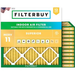 Filterbuy 27x27x1 Air Filter (12-Pack), Pleated MERV 11 Allergen Defense Replacement HVAC AC Furnace Filters (Actual Size: 26.50 x 26.50 x 0.75) - 1 of 4