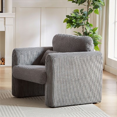 NicBex Couches for Living Room Modern Single Sofa Corduroy Upholstered Lounge Chairs Couch with Support Pillow for Apartment