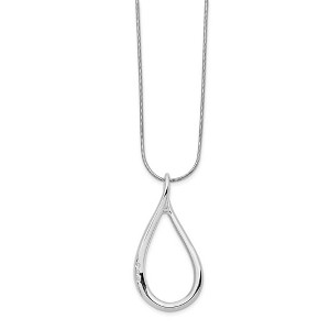 Black Bow Jewelry Diamond Twisted Teardrop Necklace in Rhodium Plated Silver, 18-20 Inch - 1 of 4