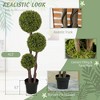 45.3" Artificial Ball Boxwood Topiary Tree Fake Plant in Pot for Indoor Outdoor Living Room Decoration Light - 4 of 4