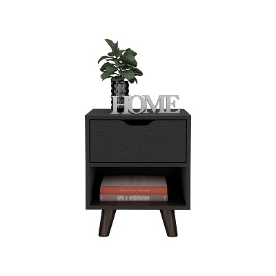 NicBex Nightstand with Drawer,Modern Side Table with Storage Space,Bedside Table for Bedroom,Living Room,Black/White