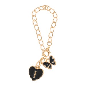 Unique Bargains Butterfly Heart Cup Chain Charm Water Cup Pendant 1 Pc - 1 of 4