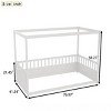 1pc Twin Canopy Floor Bed, Solid Wood Montessori Frame, With Guardrails for Kids Bedroom Safety - Baofuwish - 4 of 4