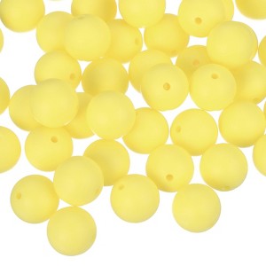 Unique Bargains Round Loose Silicone Beads for DIY Keychain Jewelry Making 50 Pcs - 1 of 4