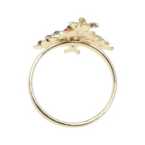 Unique Bargains Napkin Holder Rings Stainless Steel Green Gold Tone 1 Pc - 1 of 3