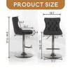 Modern Velvet Counter Height Swivel Bar Stools Chairs, Height-Adjustable Upholstered Barstools with Silver Legs, Set of 2 - Leovsnove - 2 of 4