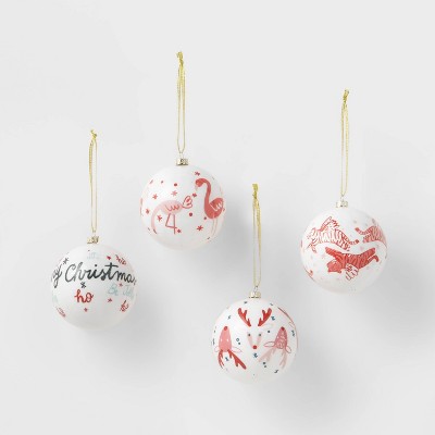 4ct Glossy Ball Christmas Ornament Set - Wondershop™