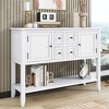 PAGED Modern Console Table with 4 Small  Drawers and 2 Large Cabinets,46 inch Rectangle  Entryway Table for Living Room,Hallway - 2 of 4