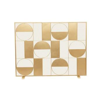 Contemporary Deco Metal Fireplace Screen Gold - Olivia & May