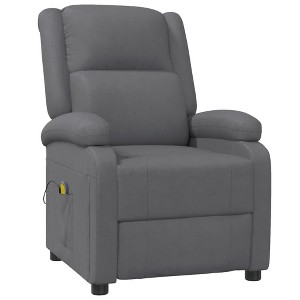 vidaXL Massage Recliner Chair - Anthracite Faux Leather with Manual Recline, 6-Point Vibration Massage - 1 of 4