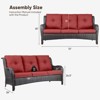 Buenhomino Outdoor Patio Couch Wicker Sofa - 3 Seater Rattan Sofa for Outside Patio Garden with Deep Seating and Olefin Cushions - 4 of 4