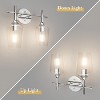 Runesay Chrome Bathroom Light Fixtures 2-Lights with Clear Glass Modern Wall Mount Lighting Industrial Farmhouse - 3 of 4