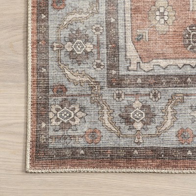 Daleyza Rust Red Cotton Medallion 5' x 8' Area Rug