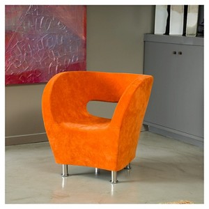 Modern Orange Microfiber Accent Chair - Orange - Christopher Knight Home - 1 of 4