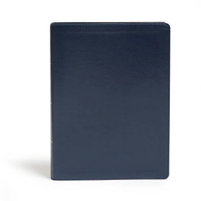 KJV Study Bible, Full-Color, Navy Leathertouch - by  Holman Bible Publishers (Leather Bound)