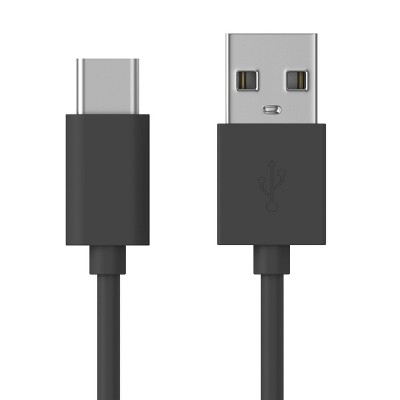 Just Wireless 6&#39; TPU Type-C to USB-A Cable - Gray