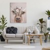 Stupell Industries Highland Cattle Pink Flower Crown Canvas Wall Art - 2 of 4