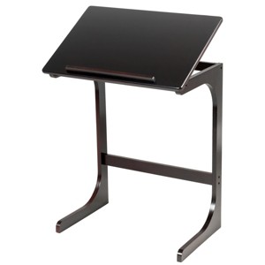 Costway Adjustable TV Tray C-Shape Sofa Couch End Table Laptop Desk W/Tilting Top Bamboo - 1 of 4