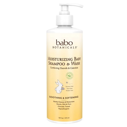 Babo Botanicals Moisturizing 2-in-1 Oatmilk & Calendula Baby Shampoo & Wash  - 16 Fl Oz : Target