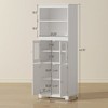 63" Small Buffet with Hutch, 4-Door Kitchen Pantry, Freestanding Storage Cabinet with Adjustable Shelf for Dining Room, Living Room - 3 of 4