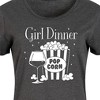 Women's - Instant Message - Girl Dinner Wine And Popcorn Graphic T-shirt Dress - 2 of 4