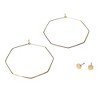 Totalee Gift Gold Geometric Octagon Earring Set Burnished Brass Gold - 2 of 2